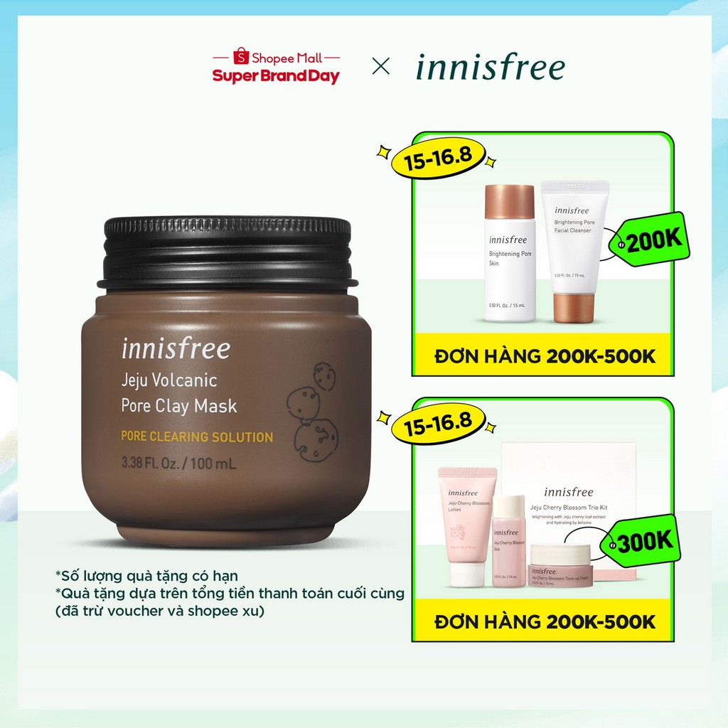 [Mã COSINNI8 giảm 10% đơn 400K] Mặt nạ đất sét chăm sóc lỗ chân lông innisfree Jeju Volcanic Pore Clay Mask 100ml | BigBuy360 - bigbuy360.vn