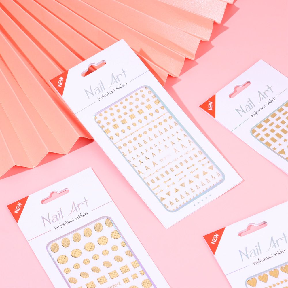 Miếng Dán Trang Trí Móng Tay Hình Ngôi Sao 3D Lấp Lánh|Miếng Dán Trang Trí Móng Tay Nghệ Thuật Họa Tiết Gợn Sóng/ Đường Kẻ