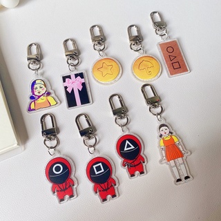 Móc khóa họa tiết game squid dễ thương