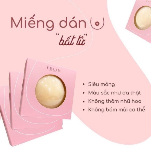 Miếng dán ngực silicon EBLIN tàng hình nhiệt tự thân mỏng không keo tái sử dụng nhiều lần
