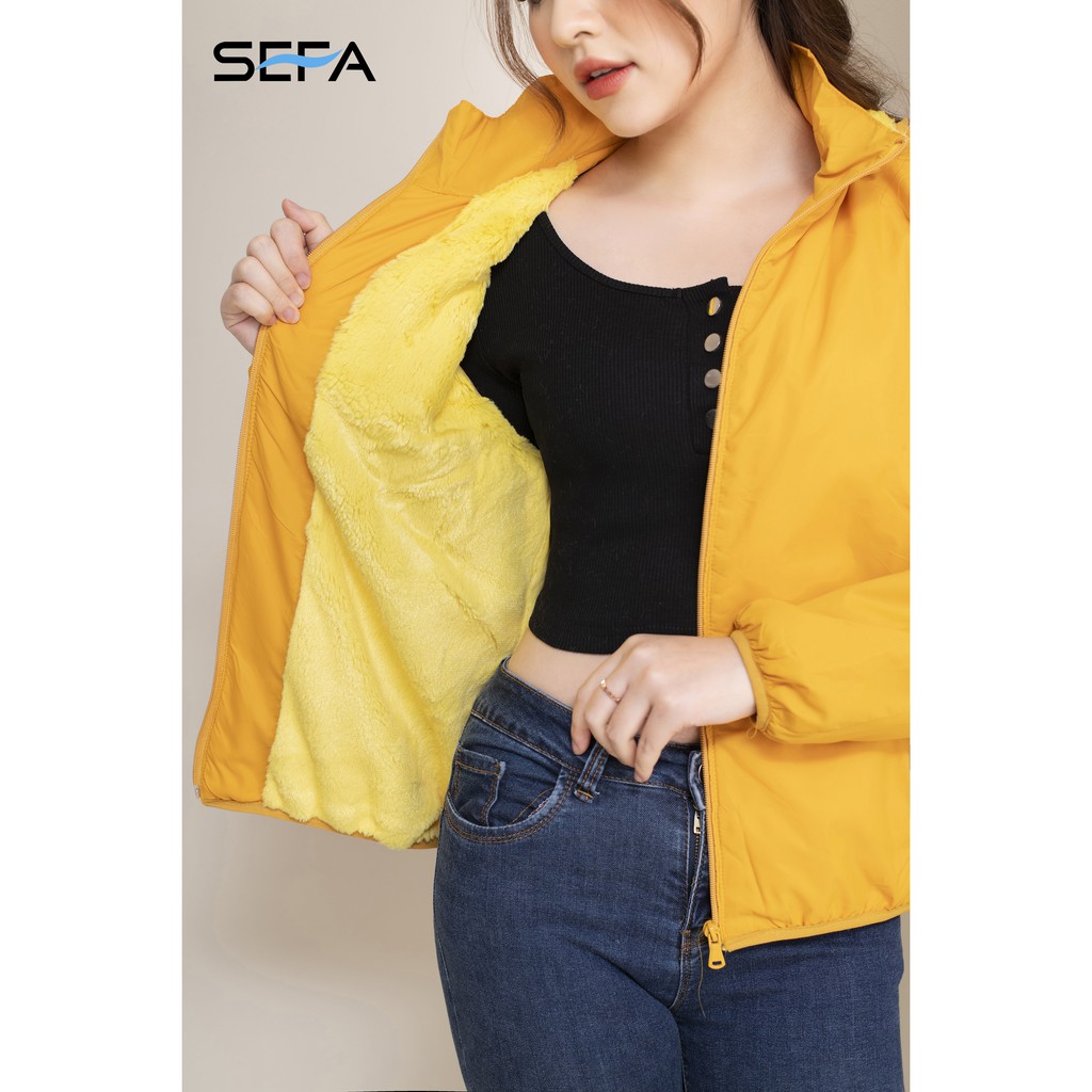 Áo phao lót lông SEFA mũ rời cao cấp