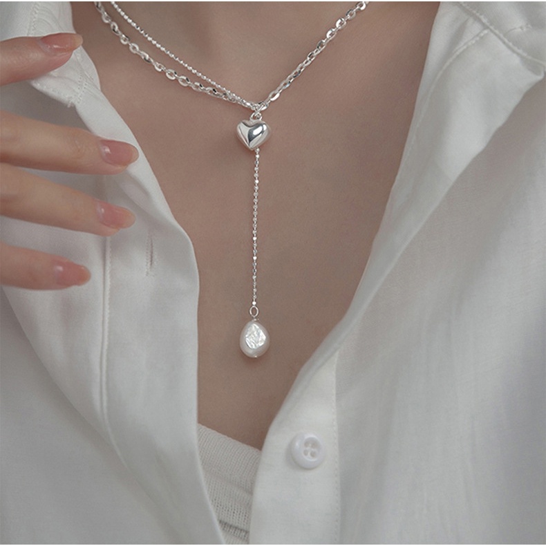 V.I.T House | Dây chuyền S925 tim đá bạc