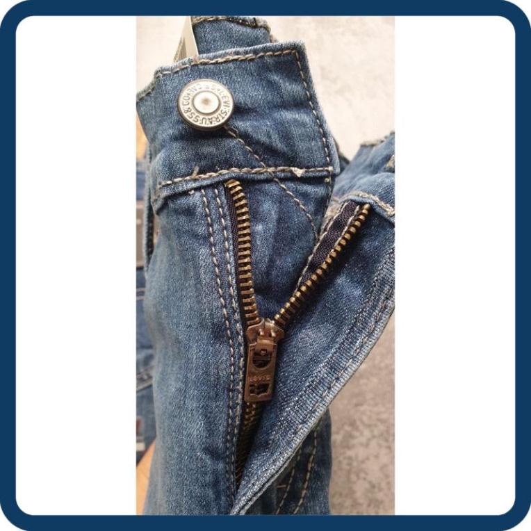 SALE GIÁ VỐN quần jean short nam le511 màu xanh sáng ống rộng dài qua gối hàng vnxk