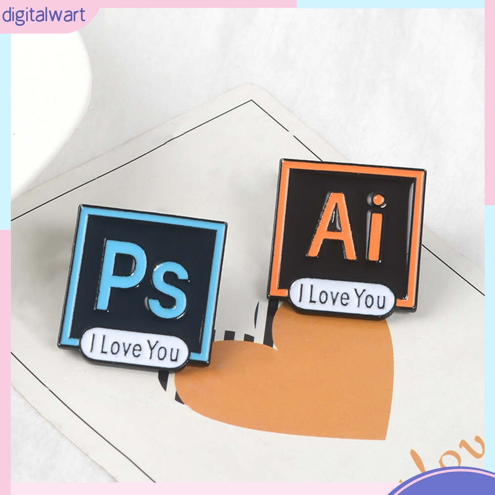 Ghim Cài Áo In Chữ I Love You Xinh Xắn