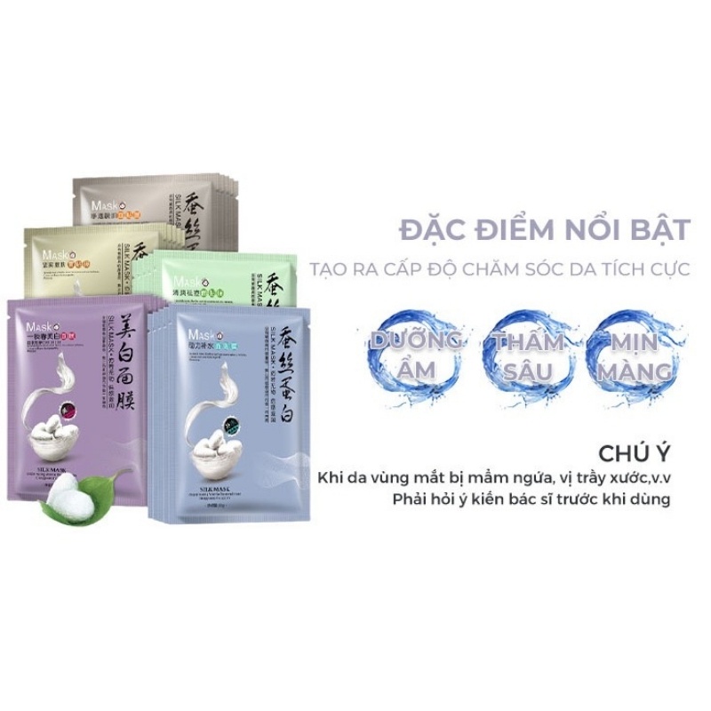 Mặt Nạ Giấy Dưỡng Da Cấp Ẩm Tơ Tằm SILK MASK BIOAQUA - HOMIKA - MN02