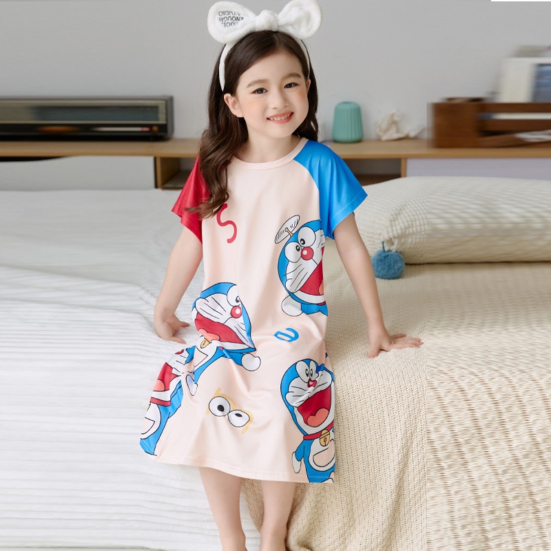 Đầm Ngủ Ngắn Tay Thời Trang Xinh Xắn Dành Cho Bé Gái