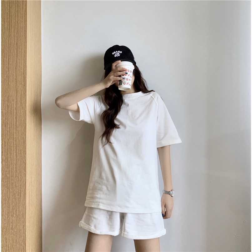 Set Đồ Thể Thao Ngắn Tay Form Rộng Phong Cách Hàn Quốc