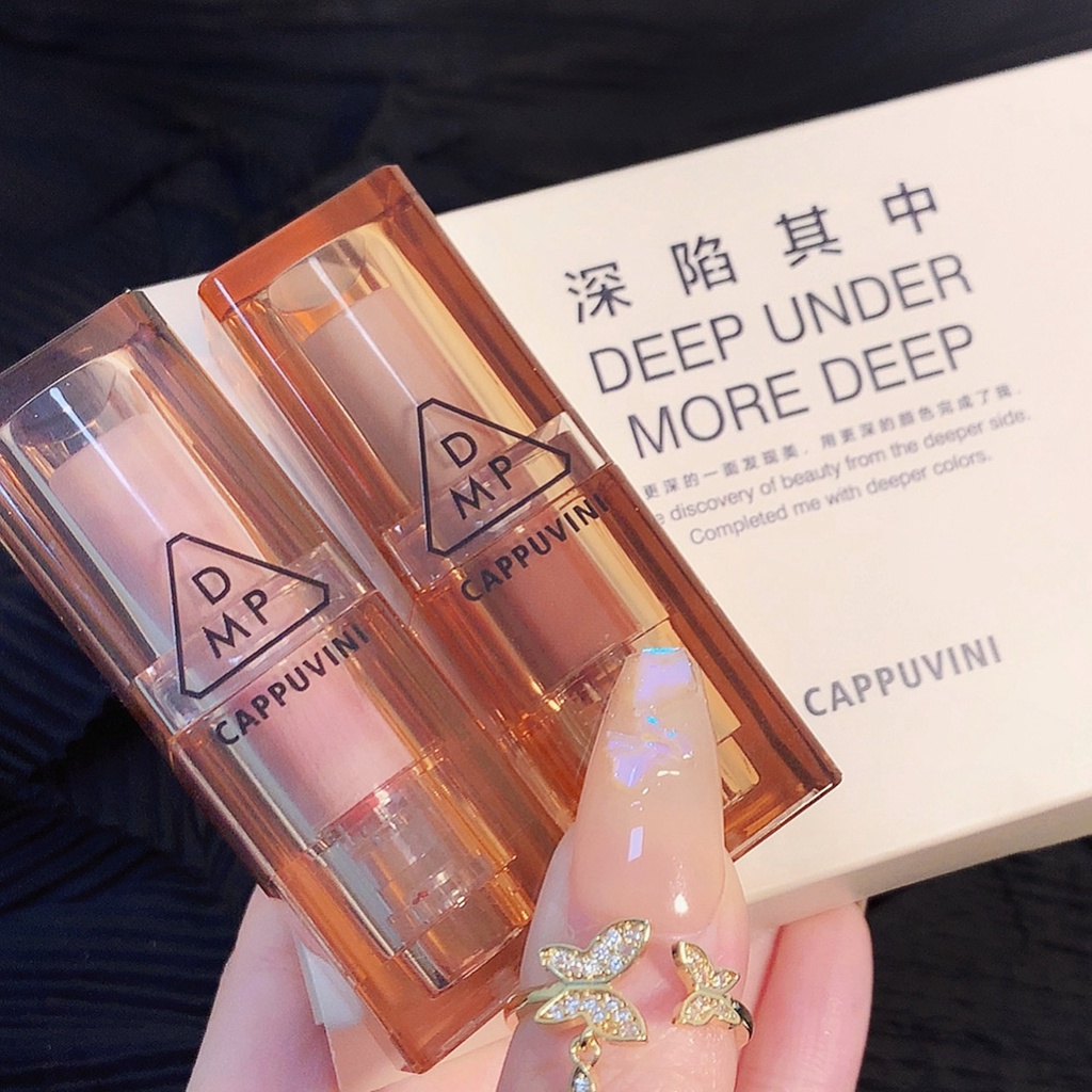 Set 3 Son Môi Cappuvini Kết Cấu Nhung Màu Nâu Trắng Trong Suốt