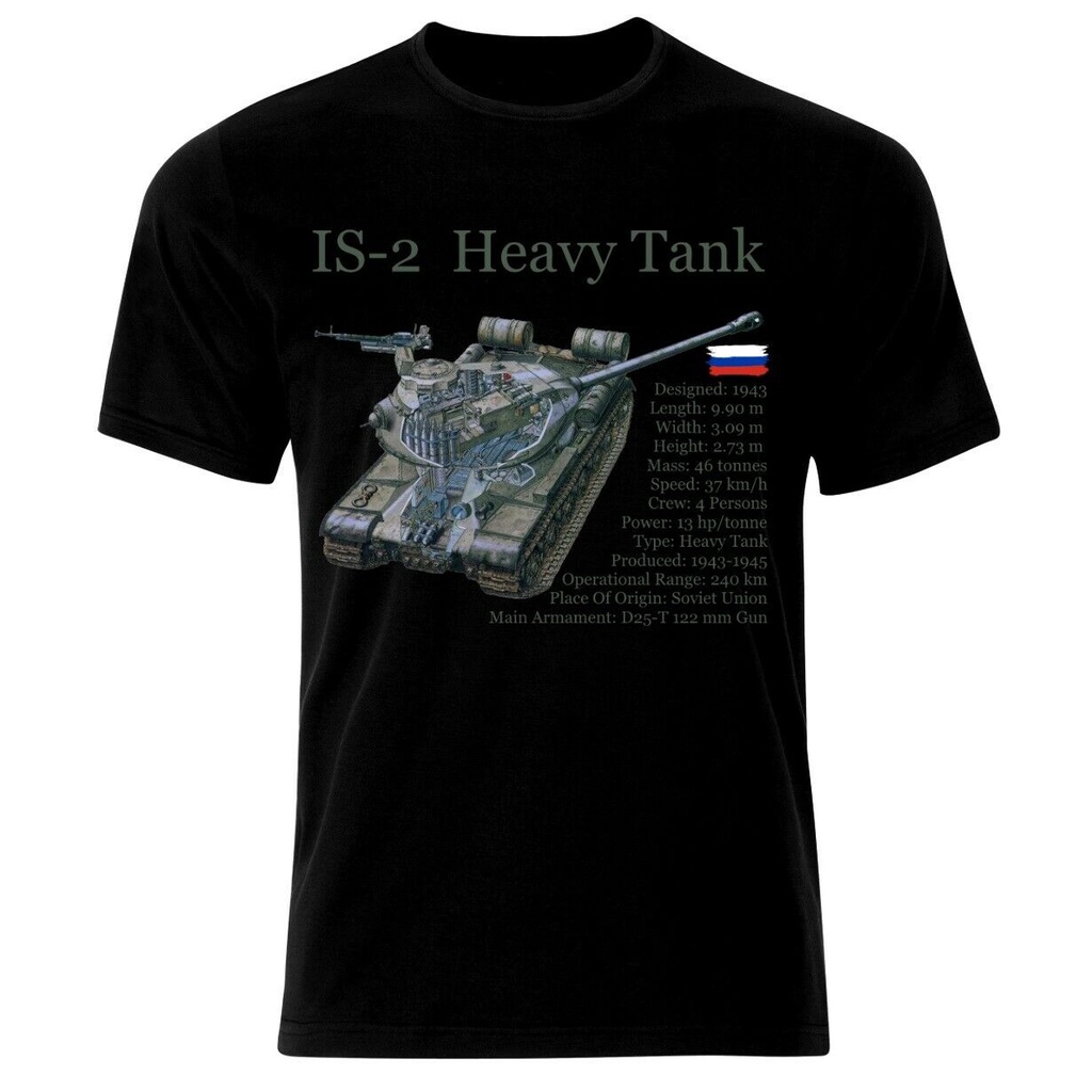 Áo thun IS 2 Tank Panzer Armure WW2 Chiến tranh quân đội Liên Xô Nga. Áo thun nam cổ chữ O mùa hè mớ