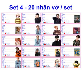 Nhãn vở ca sĩ Phương Tuấn - Jack- J97 ( 1 set 20 cái nhãn vở giá 15k)