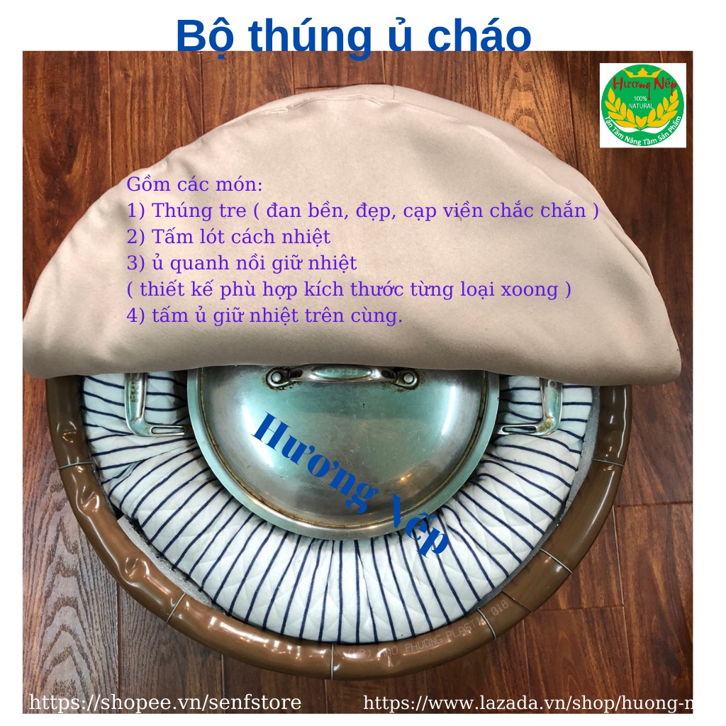Thúng ủ nồi cháo giữ nhiệt sản phẩm tiện lợi