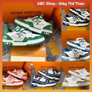 Giày thể thao lv bản sc, giày SNEAKER nam nữ quai dán đủ màu xanh lá tím than cam xám ghi