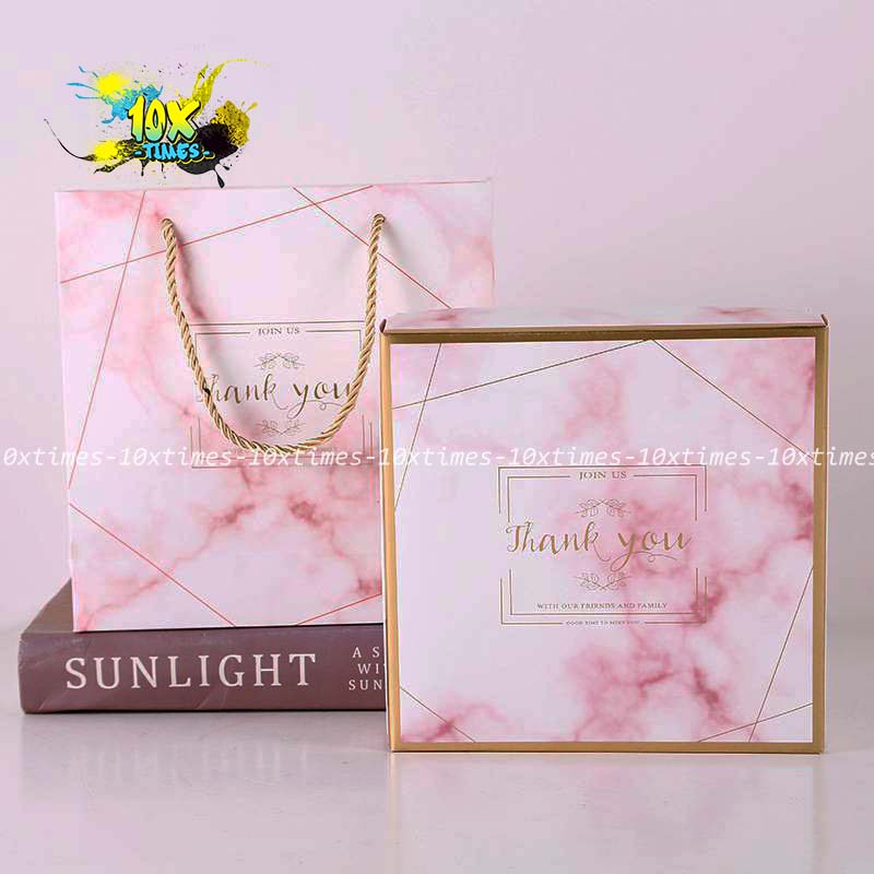 Hộp túi giấy đựng quà tặng thank you  sang trọng tặng sinh nhật bạn gái bạn trai đối tác, valentine, ngày lễ có quai
