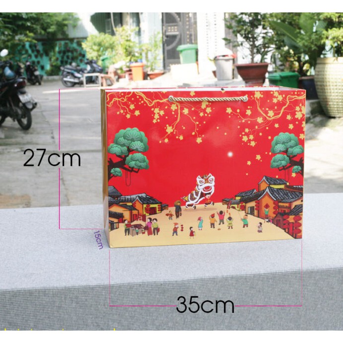 JG- 30 Túi Giấy Size 27x35x15cm Đựng Quà Tết Biếu Tết Mứt Tết