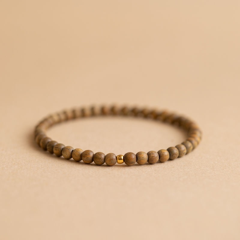 Vòng Tay Gỗ Đàn Hương Mỏng Màu Xanh Lá Phong Cách Dân Tộc Cổ Điển Cho Nữ