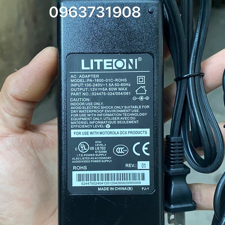 Adapter nguồn Liteon 12v 5a xịn chính hãng