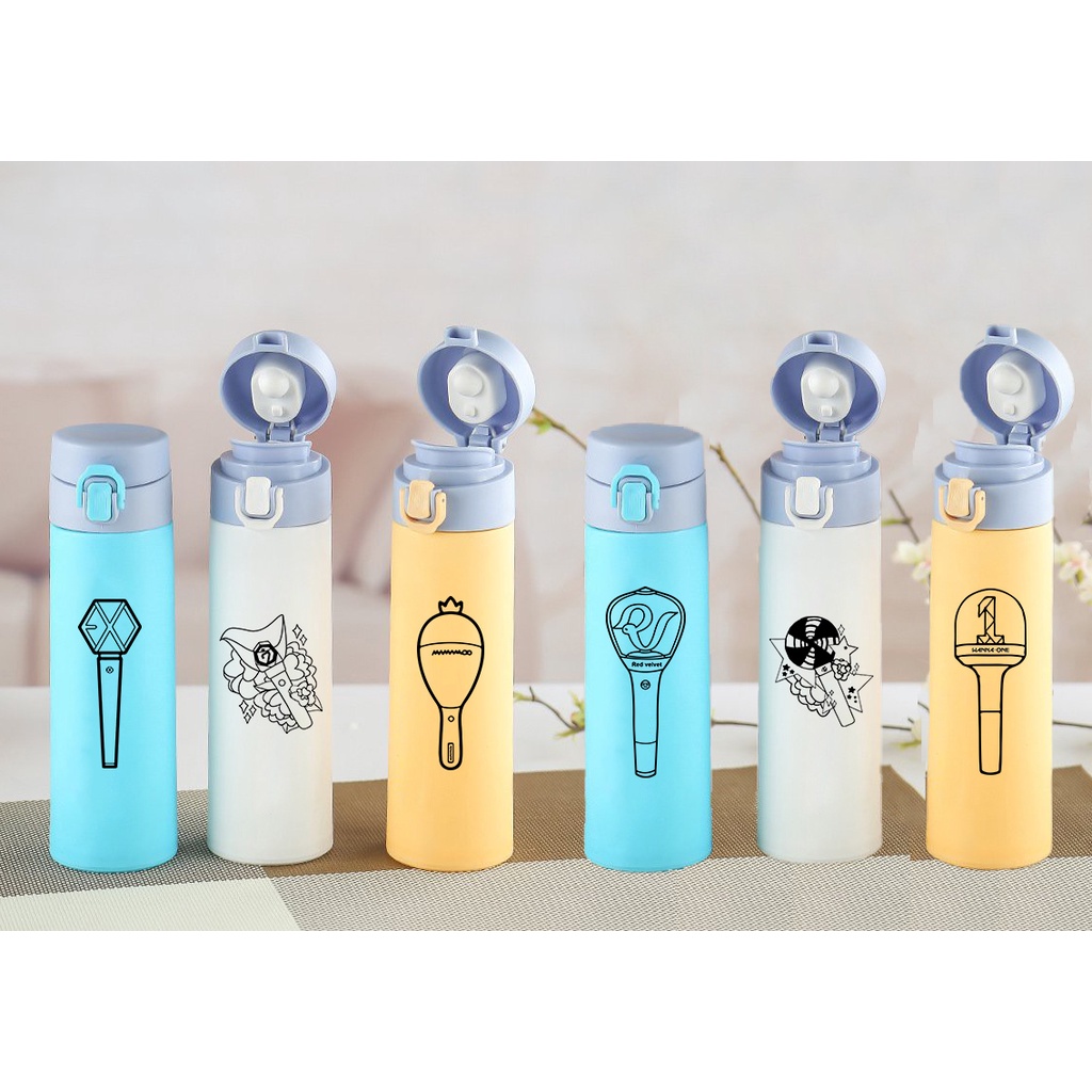 bình nước 2 lớp twice wanna one exo B2DC33 got7 mamamoo red velvet itzy dễ thương cute hoạt hình 400-500ml