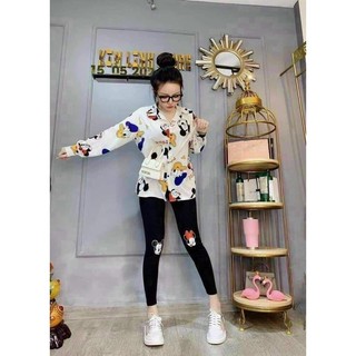 SET ÁO SƠMI MICKEY QUẦN LEGGING