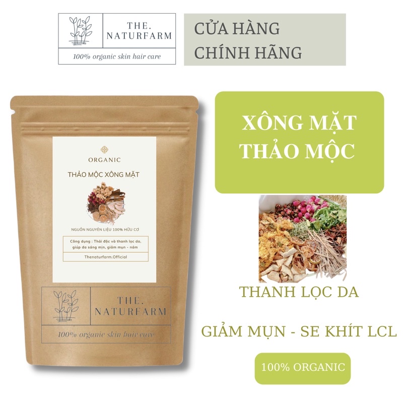 Thảo dược xông mặt organic 50gr - xông mặt thảo mộc giúp thanh lọc , ngừa mụn, sáng da, se khít LCL