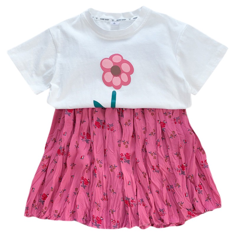 Bộ Đồ Thời Trang Mùa Hè Thoáng Khí Họa Tiết Hoa Dễ Thương Cho Bé Gái