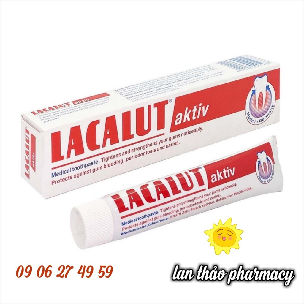 Kem đánh răng Lacalut aktiv 75 ml chính hãng của Đức giúp ngừa viêm nướu răng chảy máu chân răng