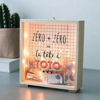 Hộp gỗ tip tiết kiệm phong cách vintage decor trang trí phòng học làm việc đáng yêu - AM Decor