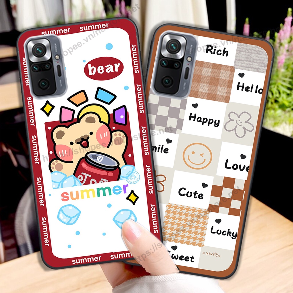Ốp lưng Xiaomi Redmi 10 / Redmi note 10 4g 5g / Redmi note 10 Pro trái tim gấu cute thể thao cá tính, giá rẻ