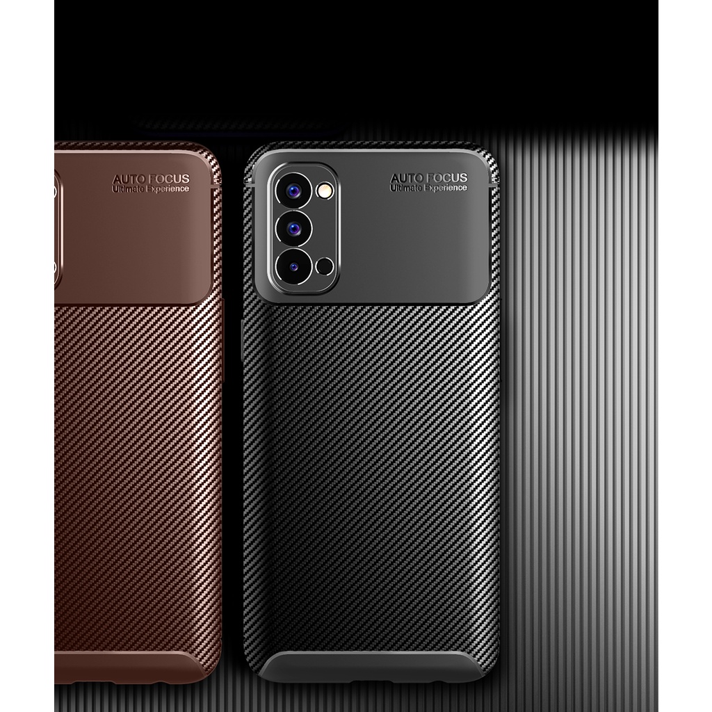 Ốp Điện Thoại Silicone Mềm Dệt Sợi Carbon Cho OPPO A76 A96 Reno 5 7 7Z 4G 5G Realme C31