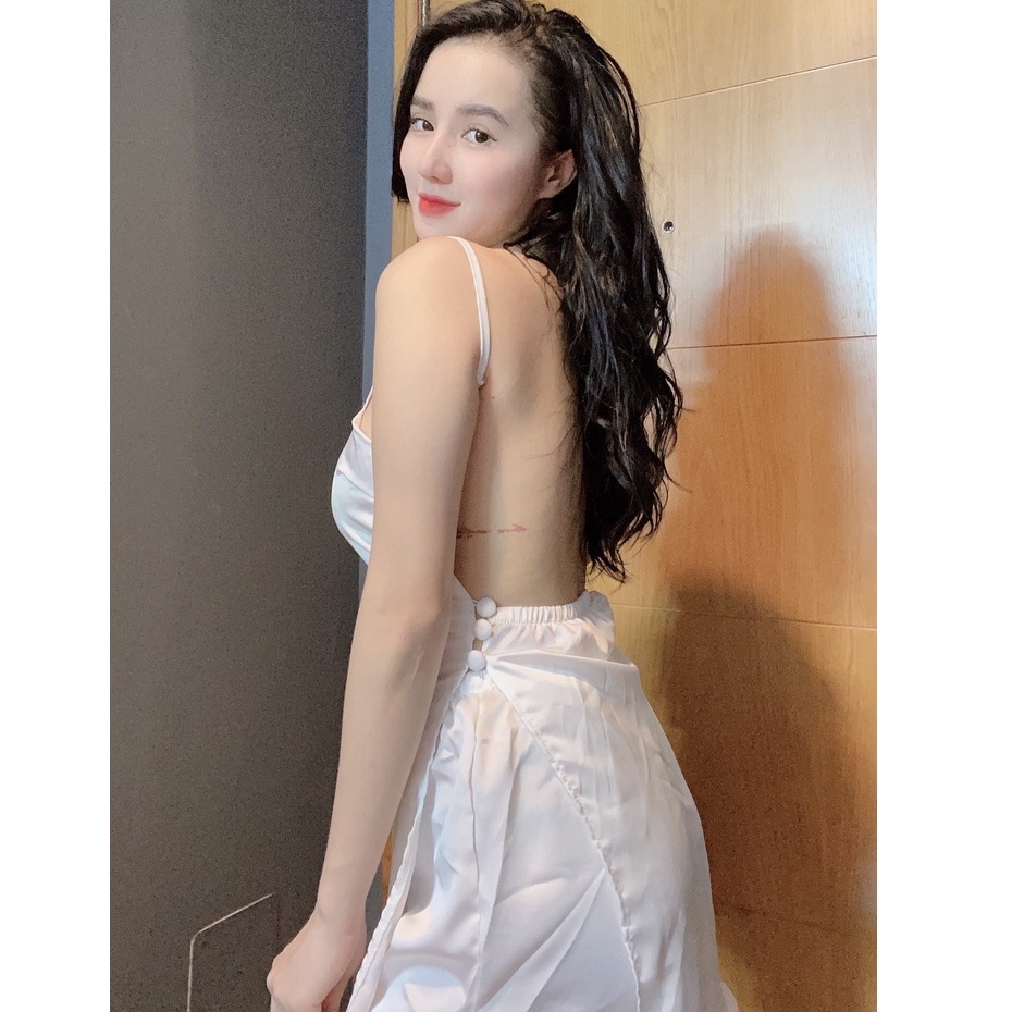 Đồ ngủ sexy / Set bộ 2 dây áo form dài có mút ngực, chất liệu SATIN cao cấp loại 1, mềm mịn mát, freesize dưới 65kg Sexy | BigBuy360 - bigbuy360.vn