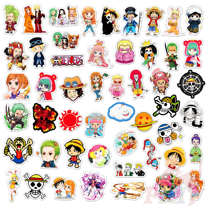 ☠ One Piece . Sailing Adventure 2022 Series 04 Stickers ☠ 50Pcs/Set Anime Luffy Chopper Zoro Nami Waterproof DIY Fashion Decals Doodle Stickers