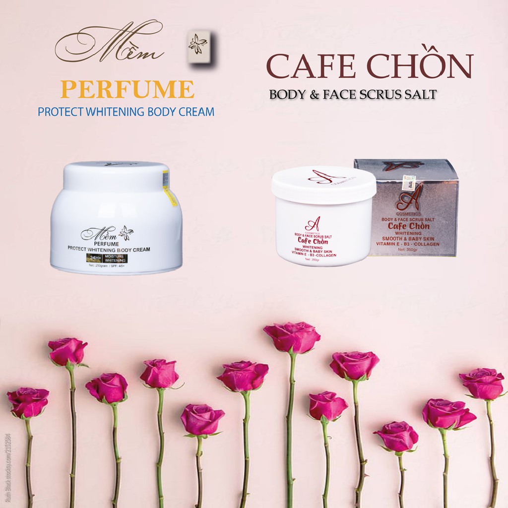 Combo Kem Body Mềm Nước Hoa Và Muối Tẩy Tế Bào Chất Cafe Chồn Acosmetics | BigBuy360 - bigbuy360.vn