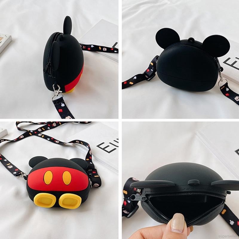 [Mã FAMAYFA2 giảm 10K đơn 50K] Túi đeo chéo cho bé FUHA, túi silicon hình chuột Mickey dễ thương