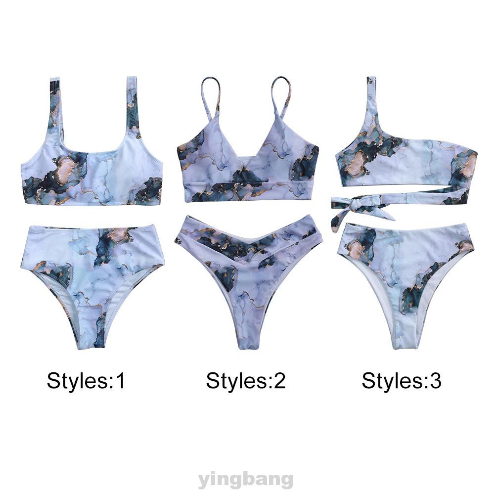 Bikini Thể Thao Lưng Cao Hoạ Tiết Đá Cẩm Thạch | BigBuy360 - bigbuy360.vn