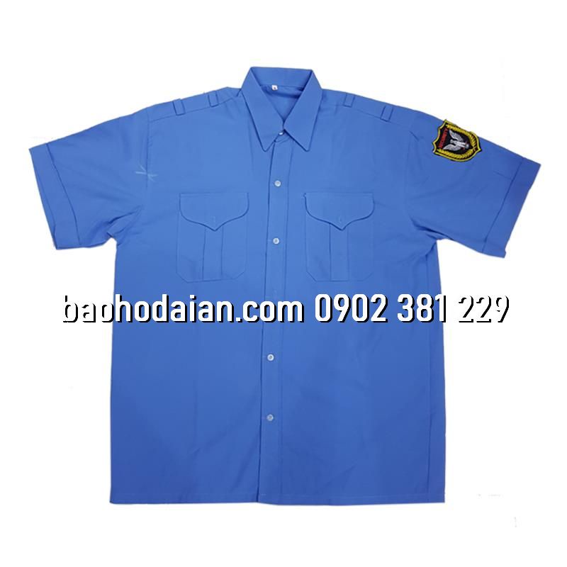 Áo bảo vệ cộc tay vải kate ford thấm hút mồ hôi kèm logo tay ngực