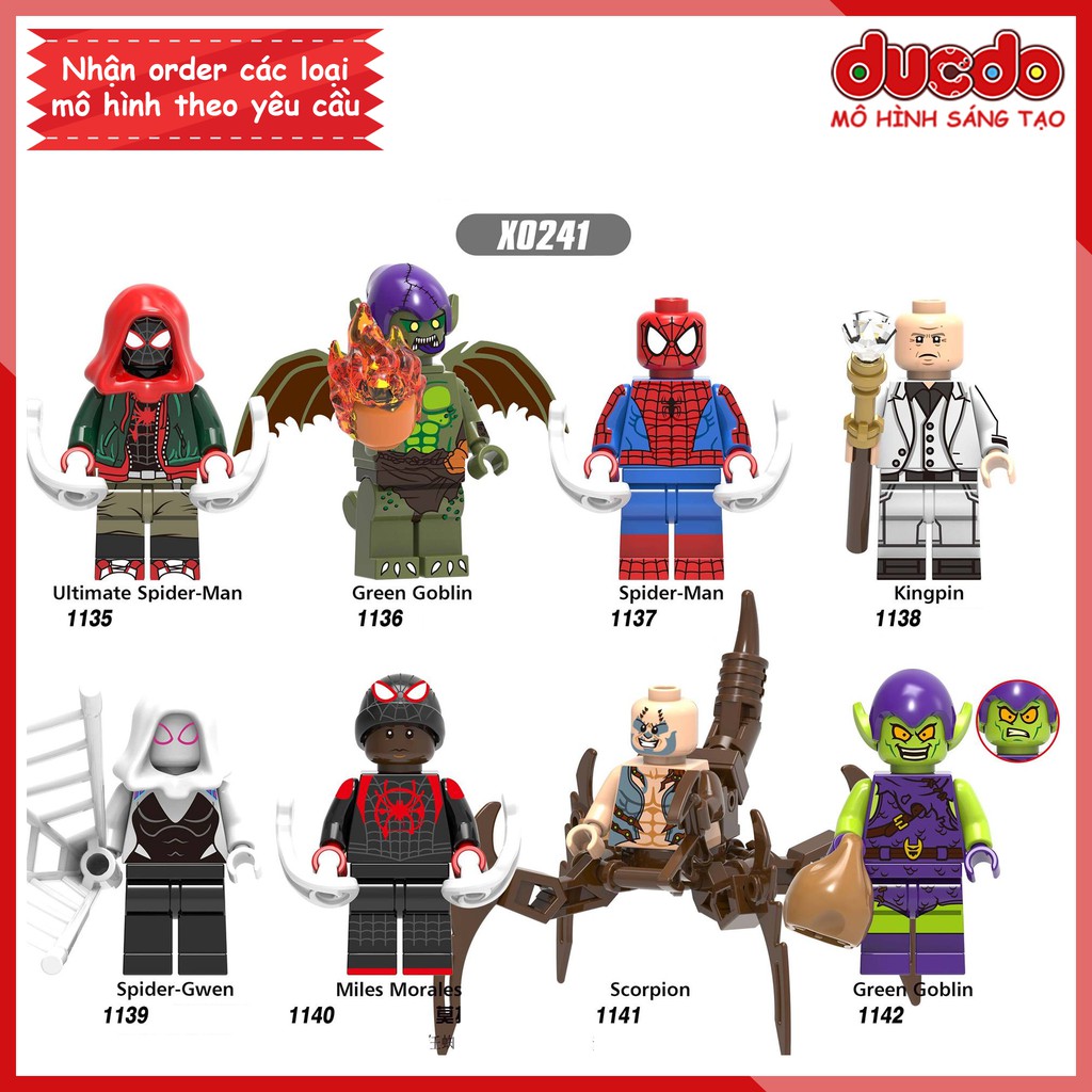 Minifigures các nhân vật Spider man siêu chất - Đồ chơi Lắp ghép Xếp hình Mini Iron Man XINH 0241