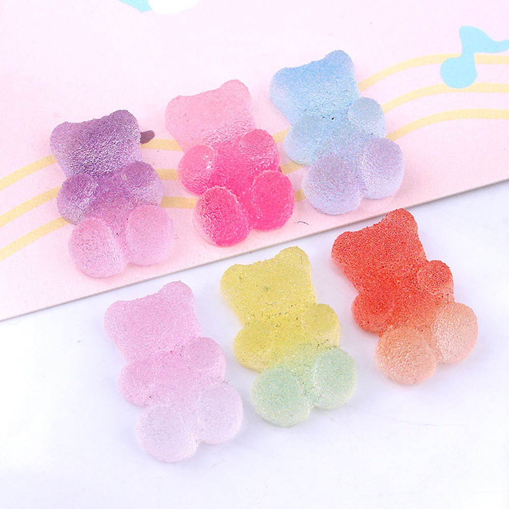 [Hàng mới về] Hạt Phụ Kiện Trang Trí Móng Nghệ Thuật Hình Gấu 3D Dễ Thương Làm Từ Gốm Mềm Mại