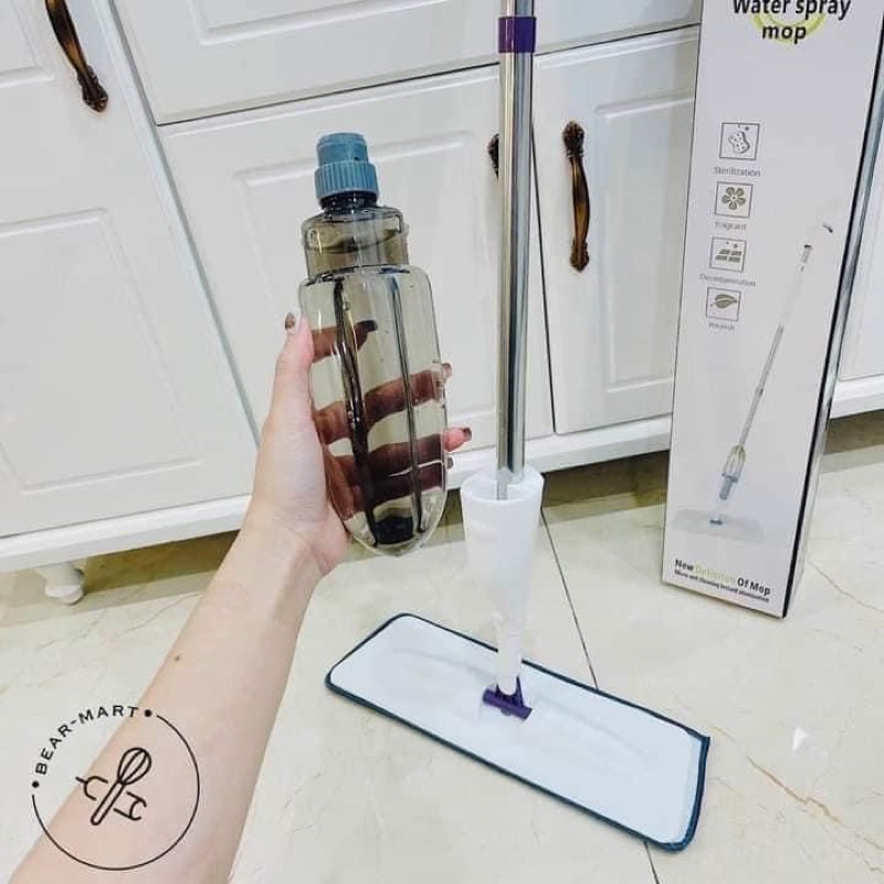 Cây lau nhà phun sương - cây nhà nhà có bình xịt phun sương xoay 360 độ, chổi lau đa năng