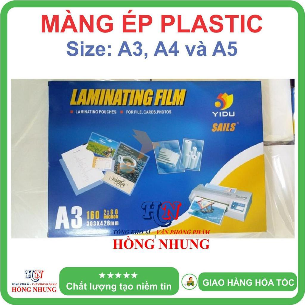 Màng Ép Plastic A3, A4, A5 Yidu 2x80 Mic , Xấp 100 Cái, Giúp Lưu Trữ, Bảo Vệ Hình Ảnh