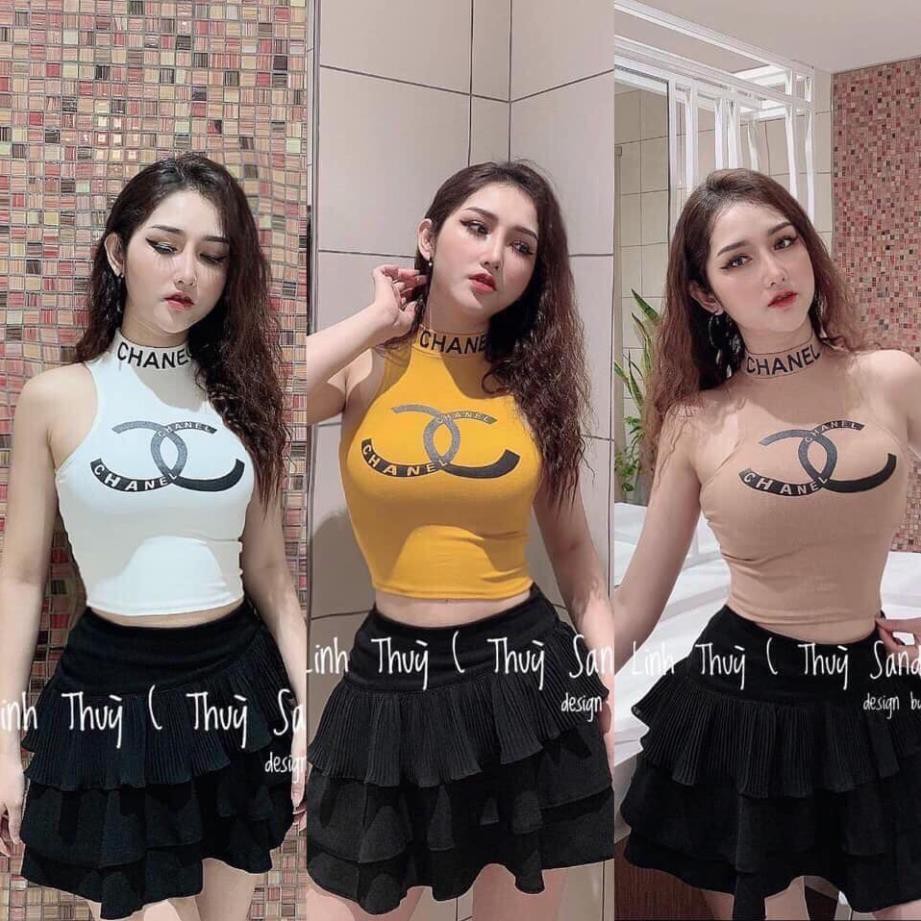 Áo croptop yếm chữ dáng mới hot hit