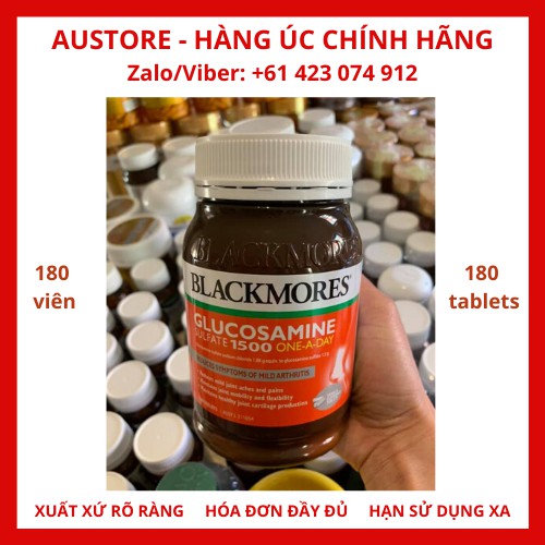 [Bill Úc, 180 viên] Viên Bổ Xương Khớp Blackmores Glucosamine Sulfate 1500mg One-A-Day 180 Tablets