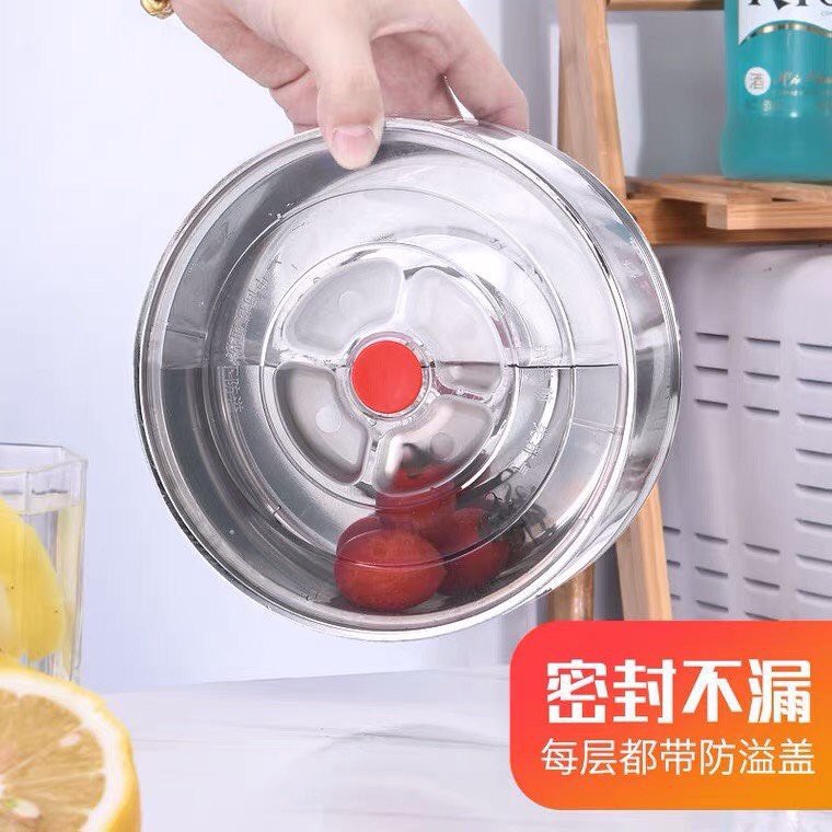 Hộp đựng cơm Inox 304 LOẠI XỊN không gỉ 3 ngăn có nắp đậy và quai xách tiện lợi - CÀ MÊN INOX 304 GIỮ NHIỆT CAO CẤP