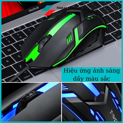 Bộ Bàn Phím Gaming có dây Kèm Chuột Máy Tính Con Báo Có LED 7 Màu Ấn Tượng, Chống Nước Chơi Game Máy Tính