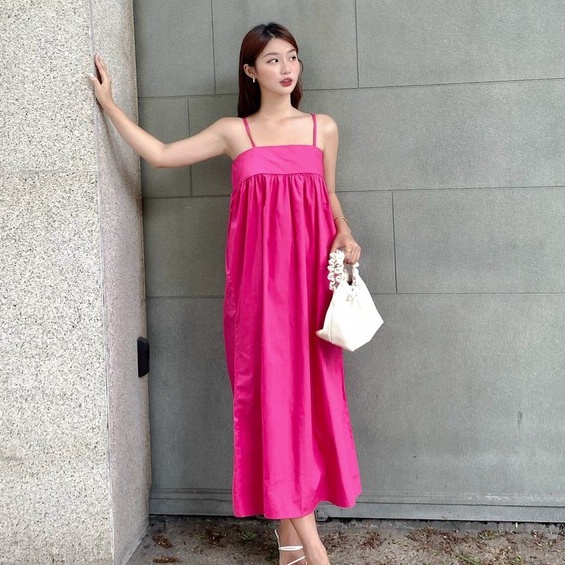 YU CHERRY | Đầm hai dây nữ dáng maxi phù hợp đi biển Maxi Cami Dress YD129