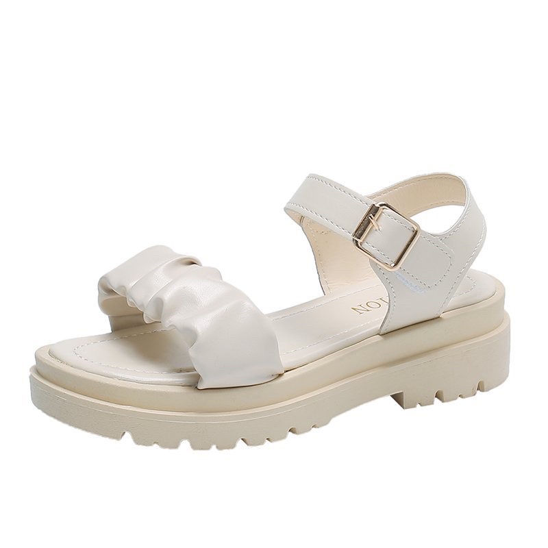 Sandal nữ, sandal học sinh quai nhún đế cao 3cm năng động