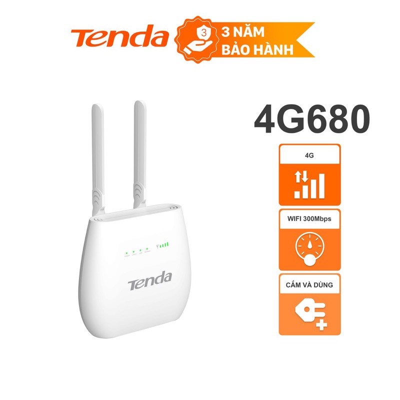 Thiết bị phát sóng wifi bằng sim 4g tenda 4g680 bảo hành 36 tháng