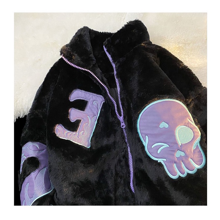 Áo khoác cotton lông cừu phong cách hip hop thời trang thu đông cho nam và nữ