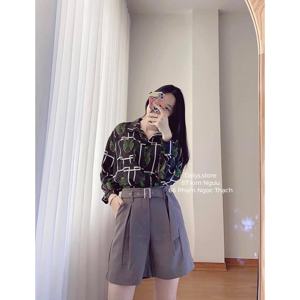 Áo Sơ Mi Lụa Họa Tiết Nữ Form Rộng Kiểu Dáng Công Sở - Chất Vải Lụa Cao Cấp Không Nhăn