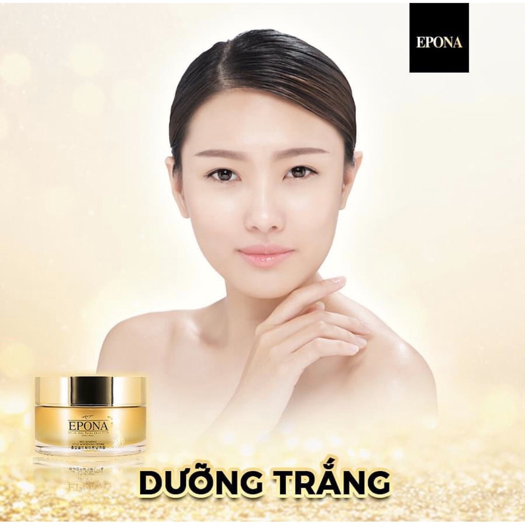 Kem giảm nám xóa mờ nếp nhăn thần dược chiết xuất hồng sâm ngàn năm Epona Original Red Ginseng Gold Whitening 50ml