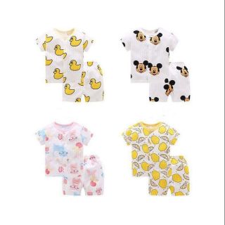 Bộ cotton giấy cúc giữa cho bé 7-17kg