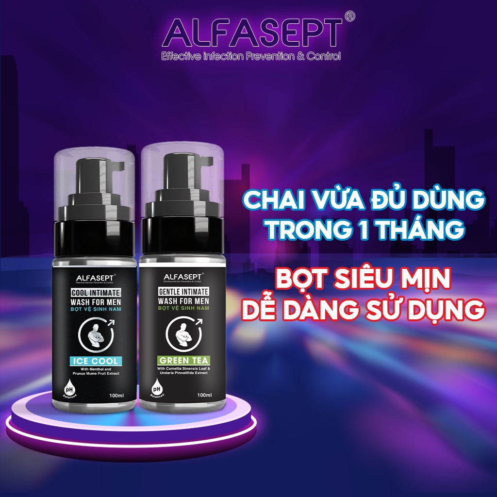 [HỎA TỐC - HCM] Bọt vệ sinh nam ALFASEPT Green Tea Trà xanh sạch sâu 100ml